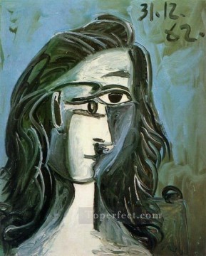パブロ・ピカソ Painting - Head Woman 3 1962 キュビスト パブロ・ピカソ
